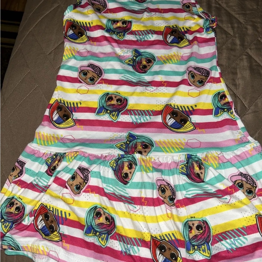 L.O.L. Surprise! Striped Dress with Cartoon Characters